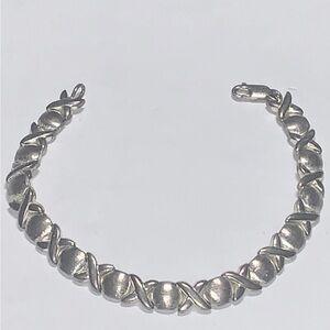 Vintage rhodium Silver XO Bracelet